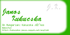 janos kukucska business card